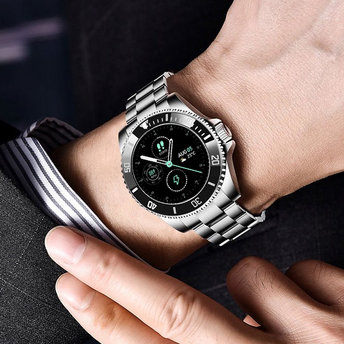 Ανδρικό έξυπνο ρολόι από ανοξείδωτο χάλυβα - Smarty