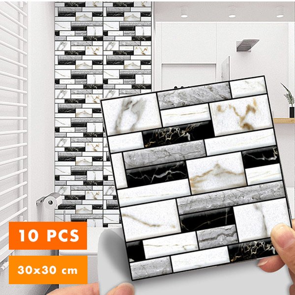 3D Αυτοκόλλητα Τοίχου Τύπου Μάρμαρο - Marmorsticker