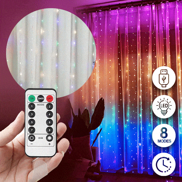 Πολύχρωμη κουρτίνα φωτός με 300 φώτα LED - Colorlights