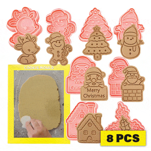 Χριστουγεννιάτικα καλούπια μπισκότων (8 τεμάχια) - Biscuity